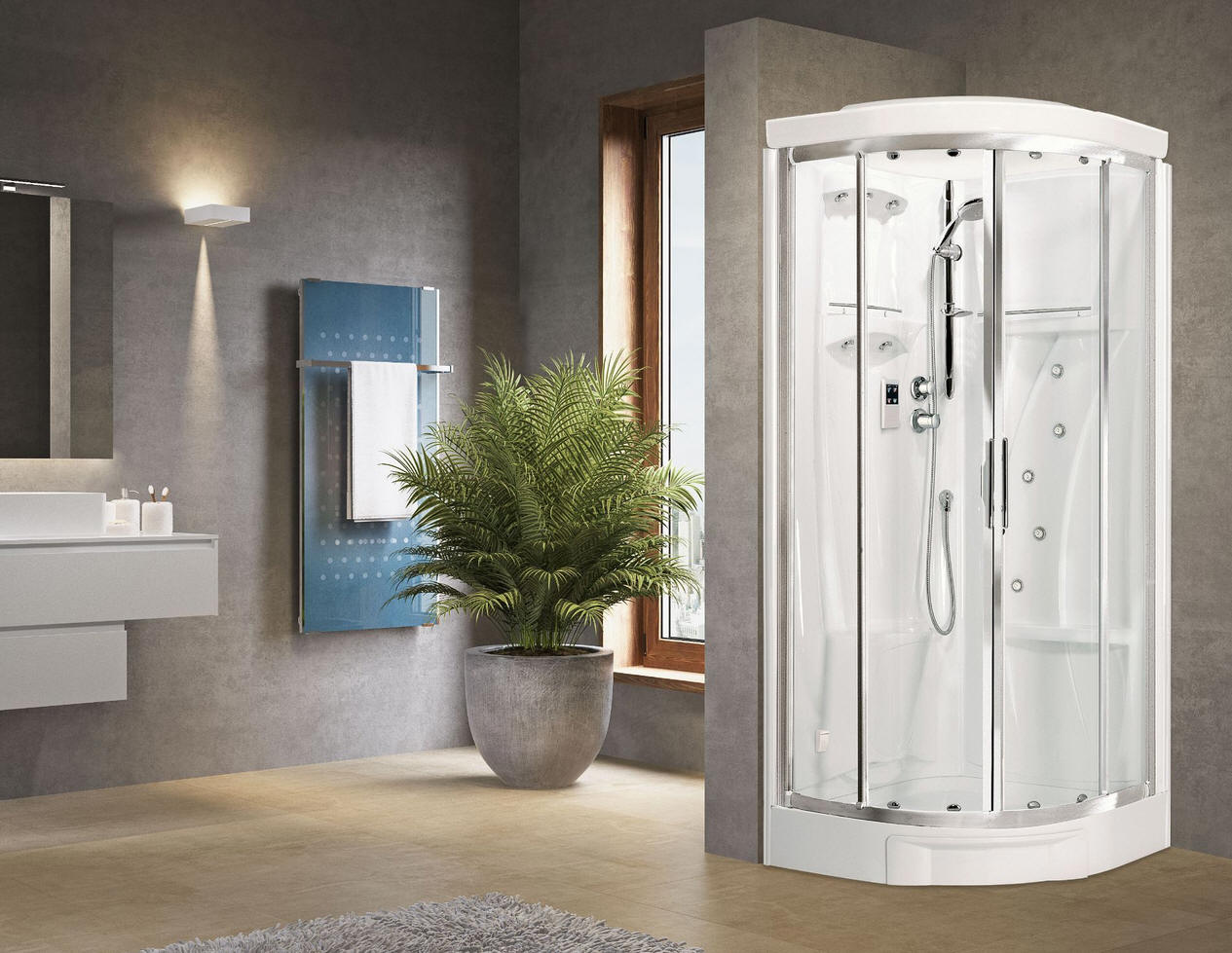 Novellini NEW HOLIDAY 900mm x 900mm leak free quadrant shower pod